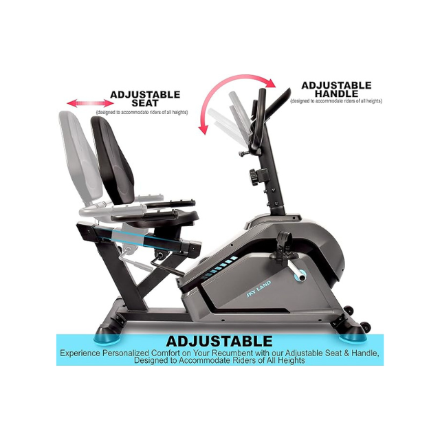 Sky Land Recumbent Bike 8-Level – Black Grey Best Price in UAE